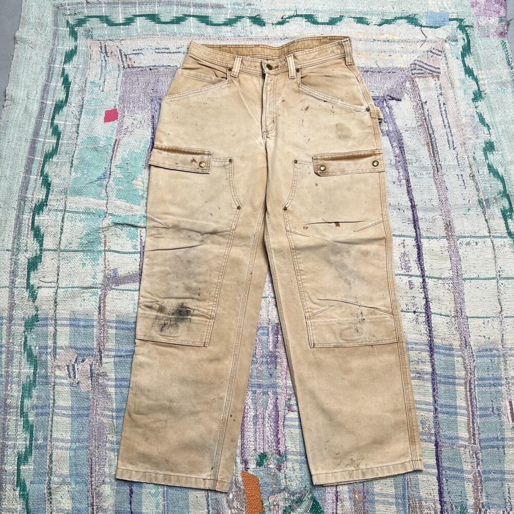 Carhartt EB219 Tan Brown Cargo Double Knee Work Pants Men’s fits 32x29